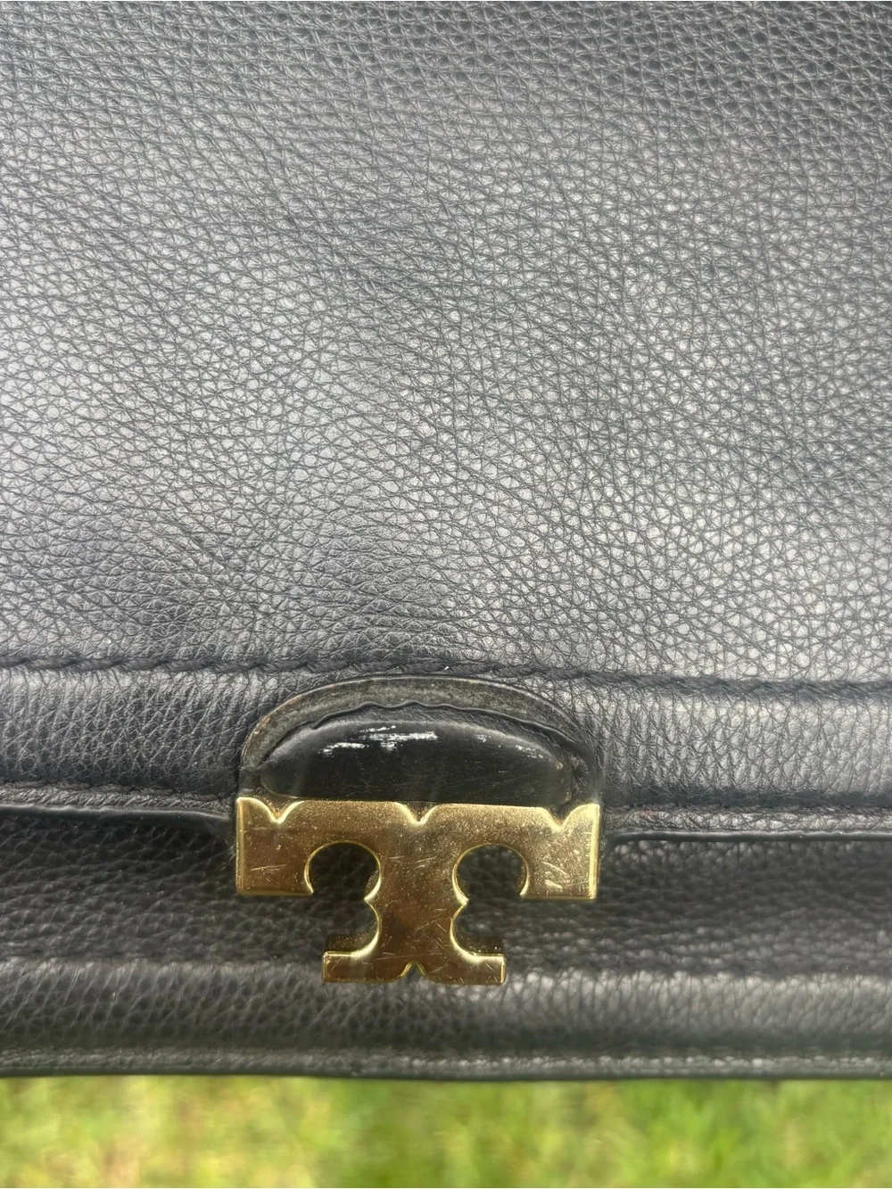 Tory Burch Black Fold-Over Leather Crossbody